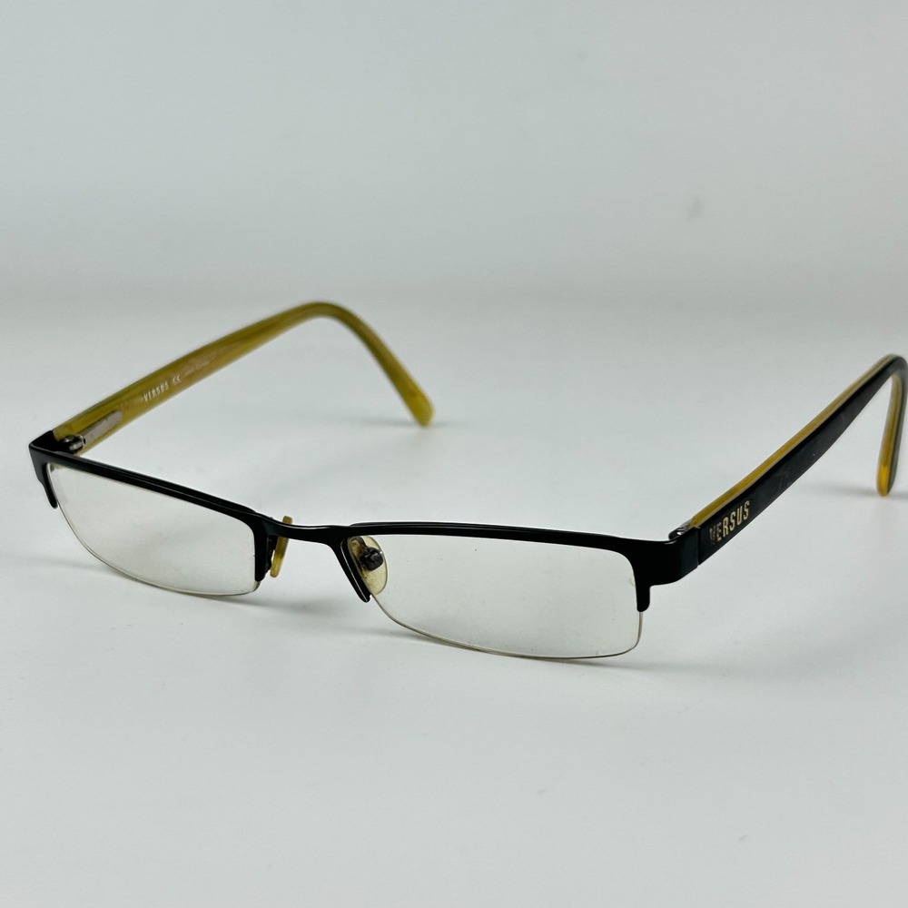 Versus By Versace Mod. 7058 1009 Unisex Eyeglasses Black Half Rim 50-18-140 mm‎
